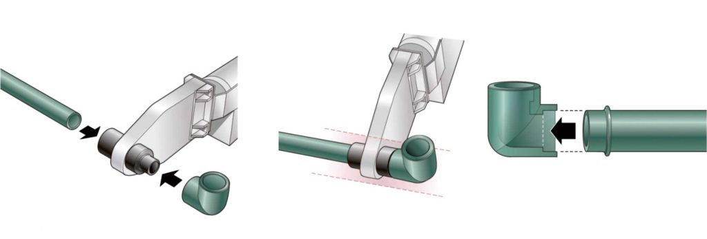 Welding PPR pipe operation demonstration